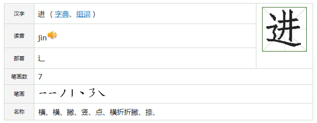 进字的笔画顺序怎么写