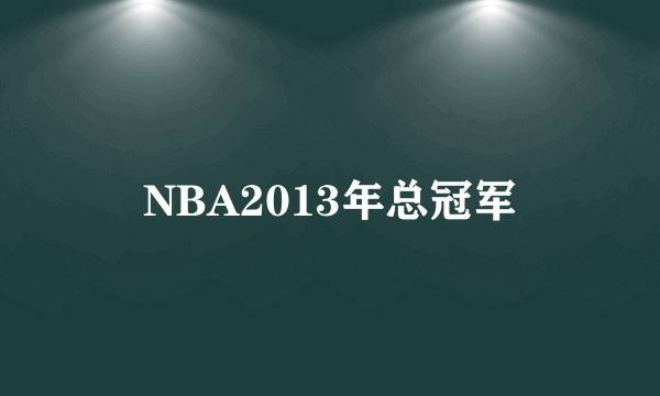 NBA2013年总冠军