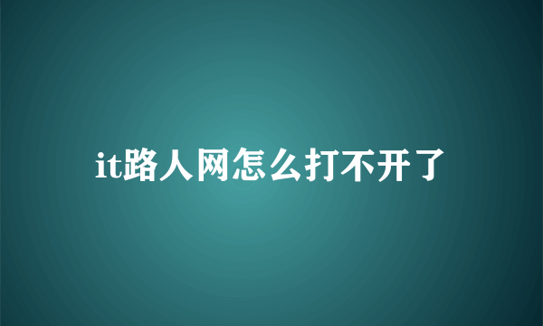 it路人网怎么打不开了