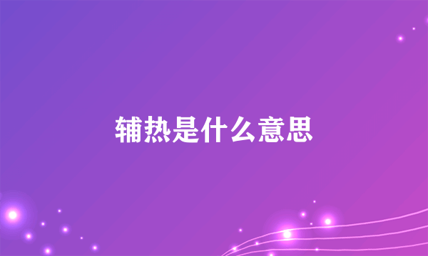 辅热是什么意思