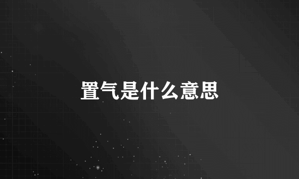 置气是什么意思