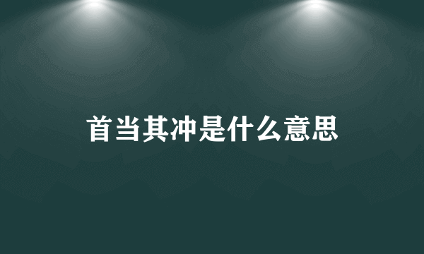 首当其冲是什么意思