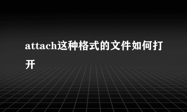 attach这种格式的文件如何打开