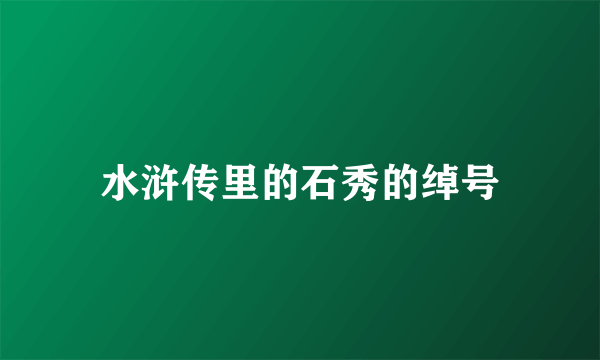 水浒传里的石秀的绰号