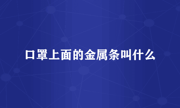 口罩上面的金属条叫什么