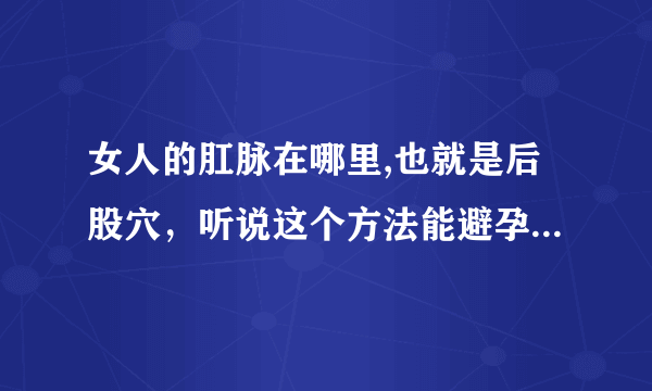 女人的肛脉在哪里,也就是后股穴，听说这个方法能避孕，能不能给个具体的图片穴位，真心的谢谢了