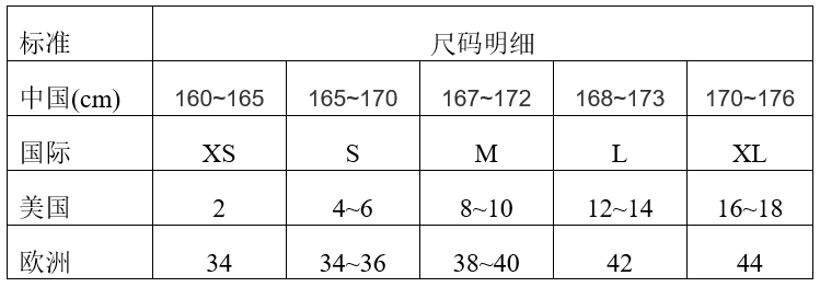 衣服M尺码是多大号？