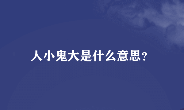 人小鬼大是什么意思？