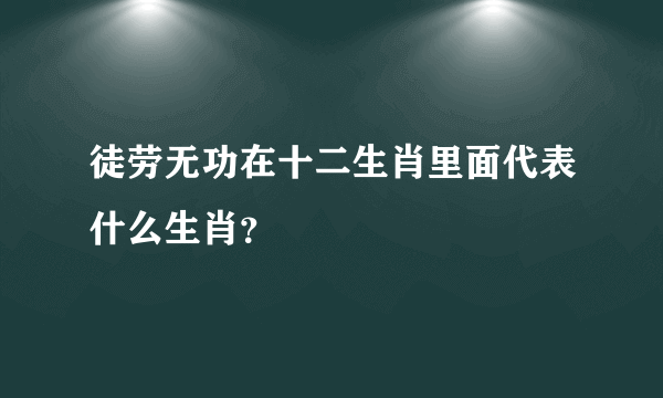 徒劳无功在十二生肖里面代表什么生肖？