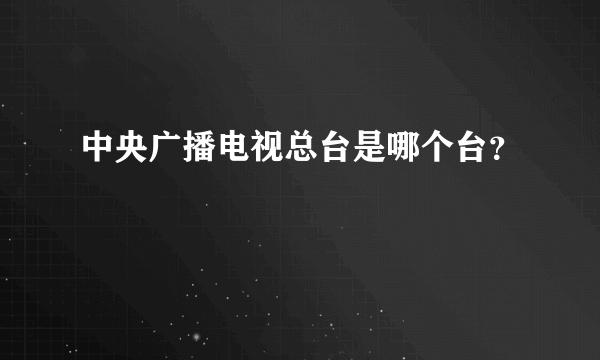 中央广播电视总台是哪个台？