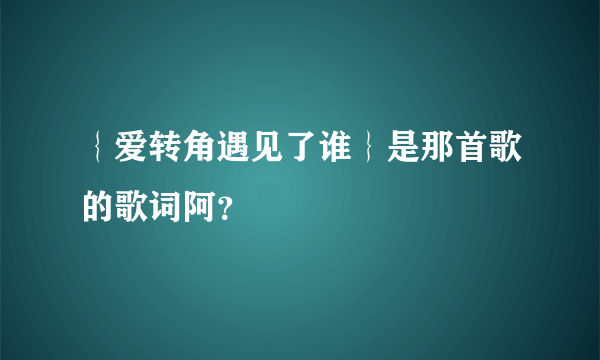 ｛爱转角遇见了谁｝是那首歌的歌词阿？