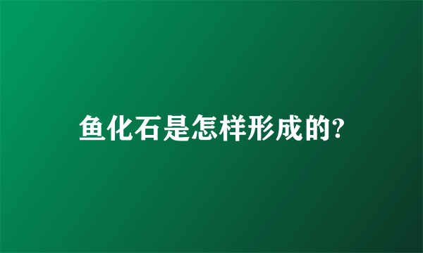 鱼化石是怎样形成的?