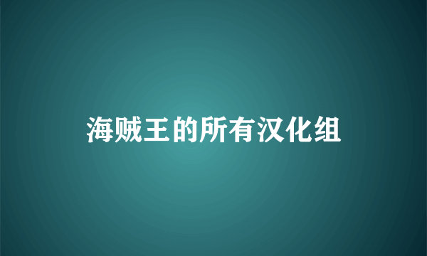 海贼王的所有汉化组