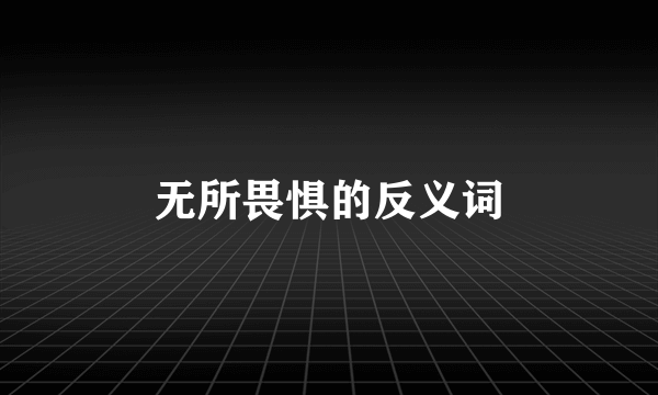 无所畏惧的反义词