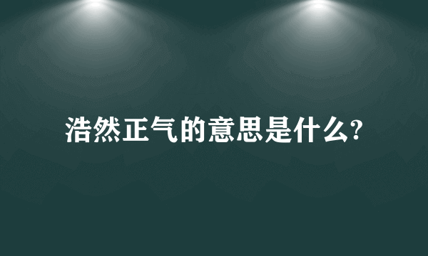 浩然正气的意思是什么?