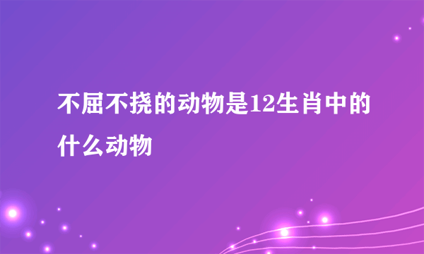 不屈不挠的动物是12生肖中的什么动物