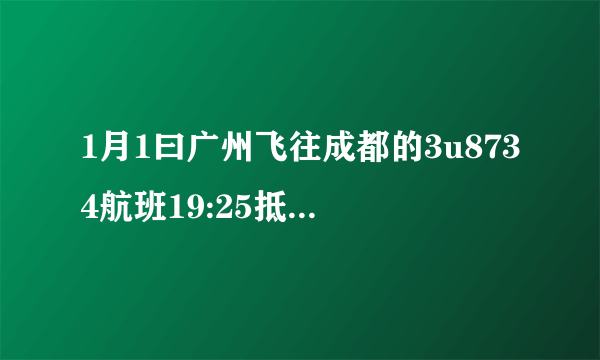 1月1曰广州飞往成都的3u8734航班19:25抵达t1,怎样接机