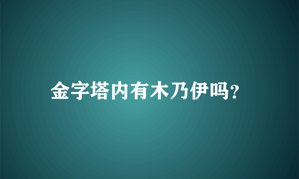 金字塔内有木乃伊吗？