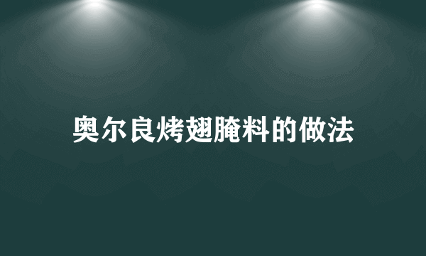 奥尔良烤翅腌料的做法