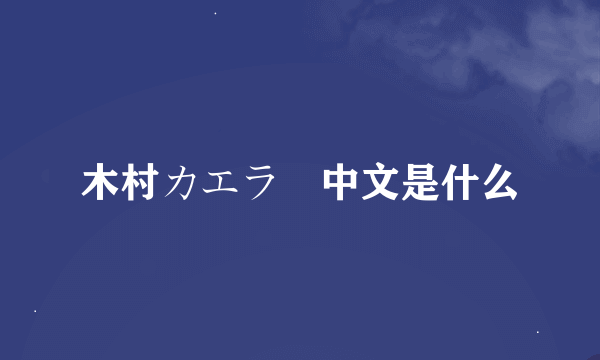 木村カエラ 中文是什么