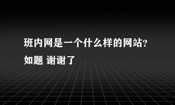 班内网是一个什么样的网站？如题 谢谢了