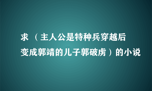 求 （主人公是特种兵穿越后变成郭靖的儿子郭破虏）的小说