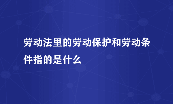 劳动法里的劳动保护和劳动条件指的是什么