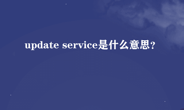 update service是什么意思？