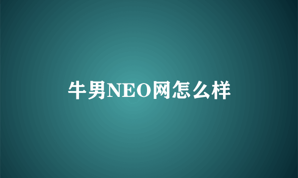 牛男NEO网怎么样