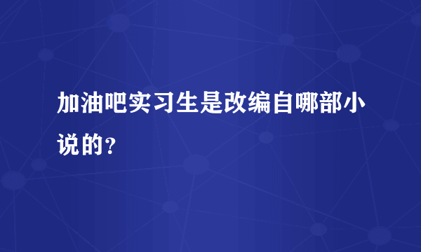 加油吧实习生是改编自哪部小说的？