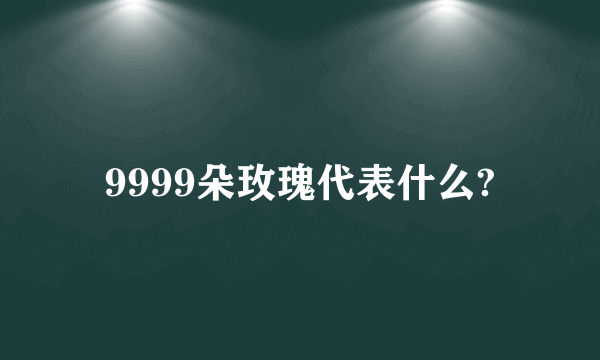 9999朵玫瑰代表什么?