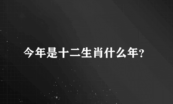 今年是十二生肖什么年？