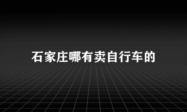 石家庄哪有卖自行车的