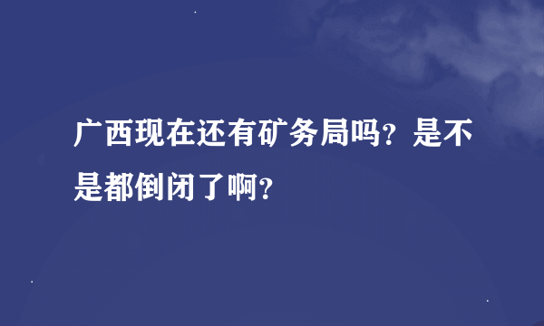 广西现在还有矿务局吗？是不是都倒闭了啊？