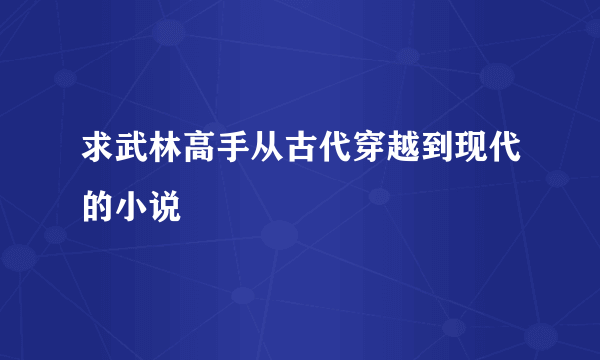 求武林高手从古代穿越到现代的小说