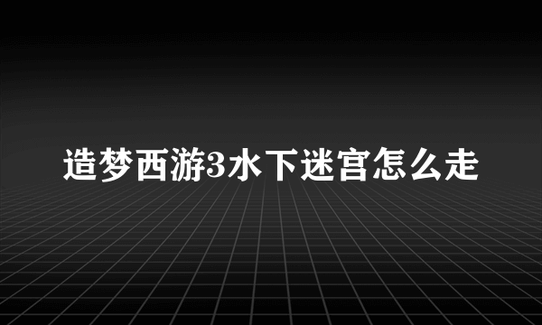 造梦西游3水下迷宫怎么走