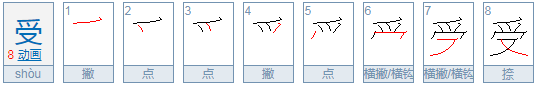 受的部首为什么是又？