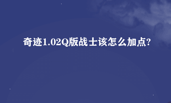 奇迹1.02Q版战士该怎么加点?