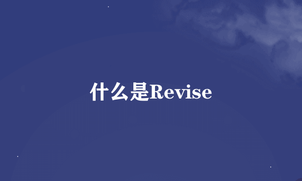 什么是Revise