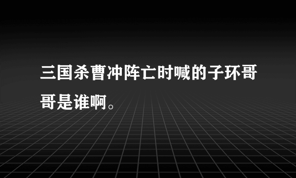 三国杀曹冲阵亡时喊的子环哥哥是谁啊。