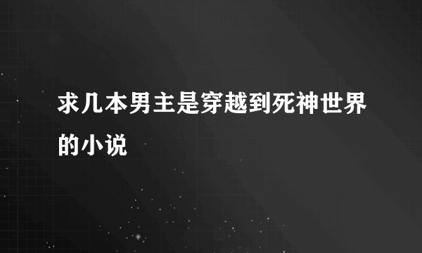 求几本男主是穿越到死神世界的小说