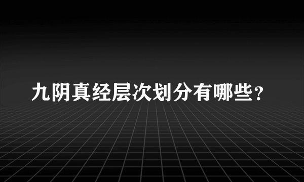 九阴真经层次划分有哪些？