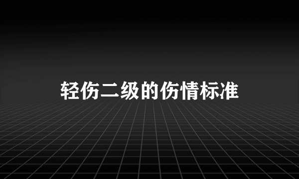 轻伤二级的伤情标准