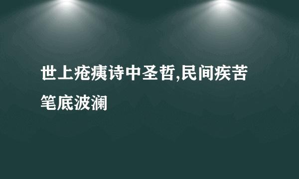 世上疮痍诗中圣哲,民间疾苦笔底波澜