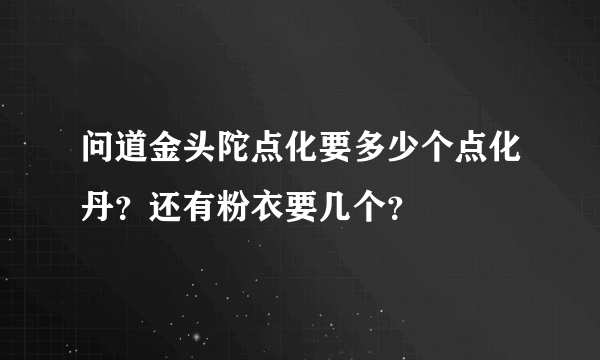 问道金头陀点化要多少个点化丹？还有粉衣要几个？