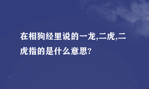 在相狗经里说的一龙,二虎,二虎指的是什么意思?