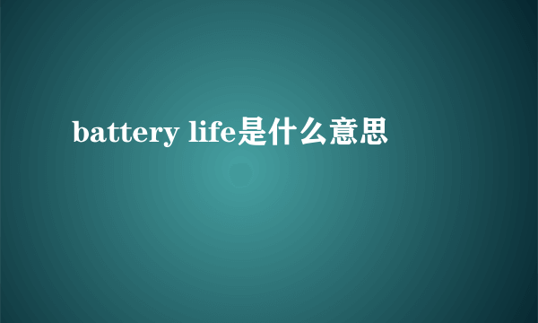 battery life是什么意思