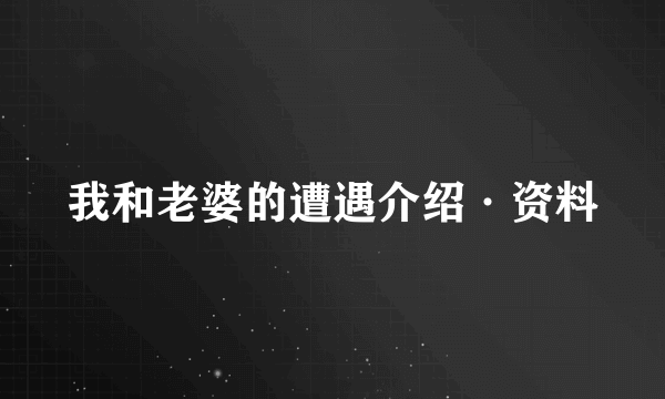 我和老婆的遭遇介绍·资料