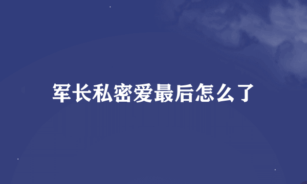 军长私密爱最后怎么了