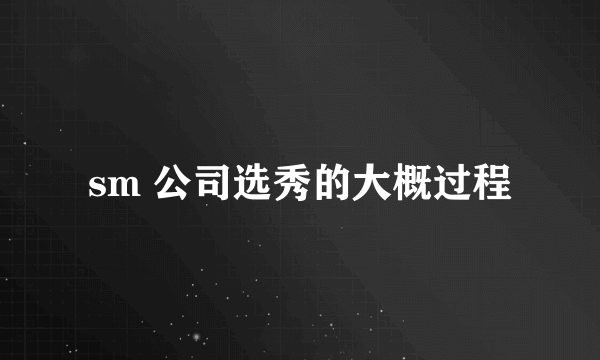 sm 公司选秀的大概过程